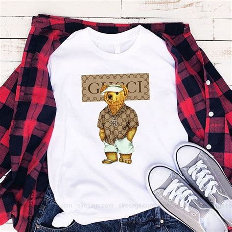 gucci goldshirt|Gucci polo bear shirt.